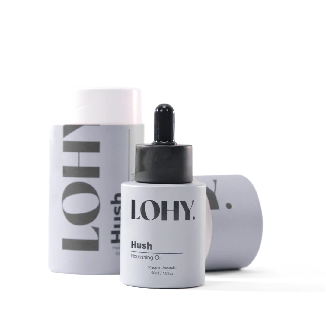 hair oil, hair oil bottle, grey bottle, hair oil bottle with dropper