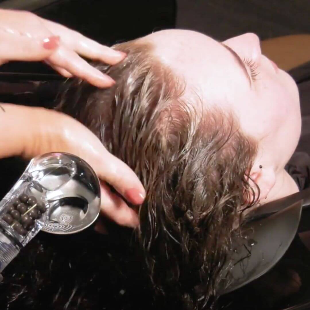 Hair being washed