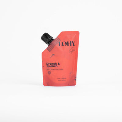 Red refillable pouch of curly hair 
 rich conditioner/mask